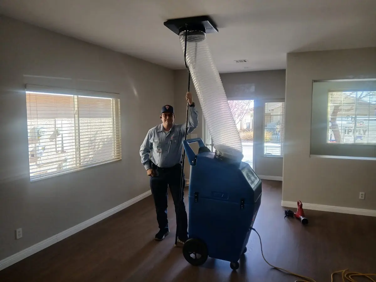 Professional Dryer Vent Cleaning work inside a Perry home